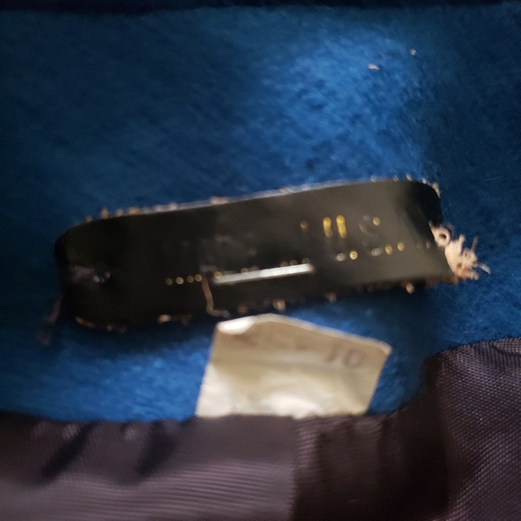 Micki! Vintage USA sz 10 blue Double-Breasted long womens wool coat - Picture 11 of 16